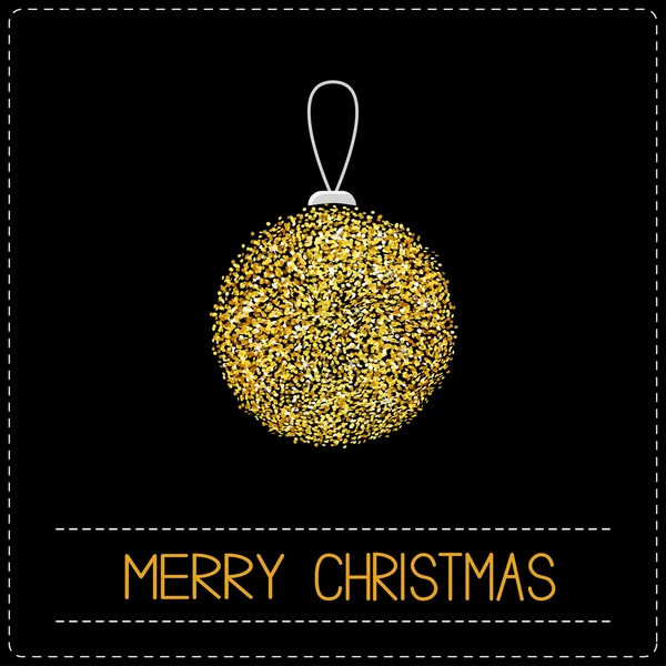 Christmas ball. Glitter gold. — Stockvector