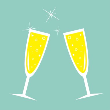 İki hampagne gözlük ile parıldıyor.