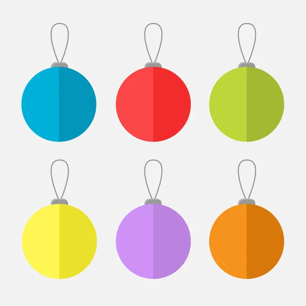 Christmas ball set. Flat design — ストックベクタ