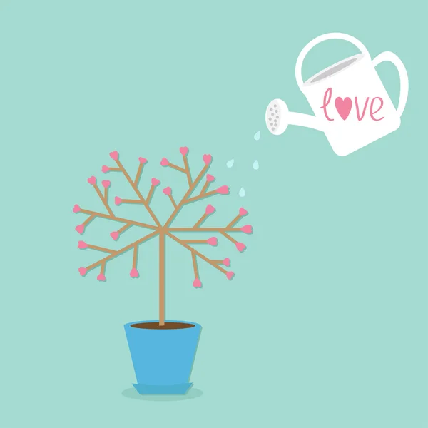 Arbre d'amour en pot — Image vectorielle