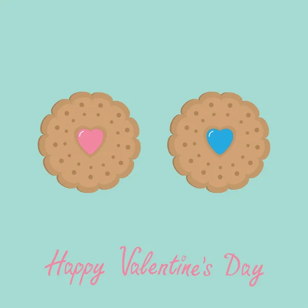 Biscuit cookies cracker couple — Stock Vector