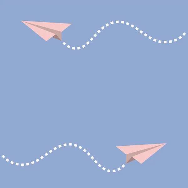 Two origami paper planes — 图库矢量图片