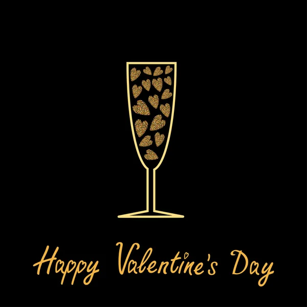 Champagne glass with hearts — Stock Vector