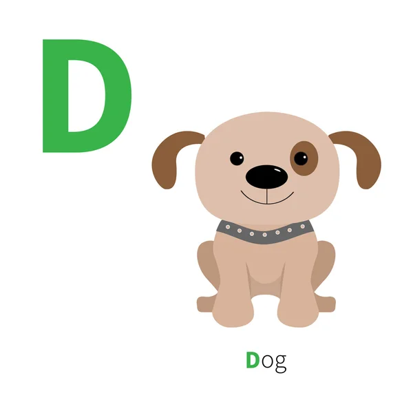 Letter D hond Zoo alfabet — Stockvector