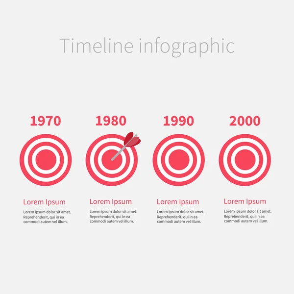 Infographie Chronologie Objectifs en quatre étapes — Image vectorielle