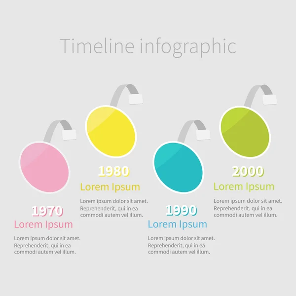 Infographic zaman çizelgesi dört adım wobbler — Stok Vektör