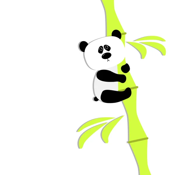 Mignon panda sur bambou . — Image vectorielle