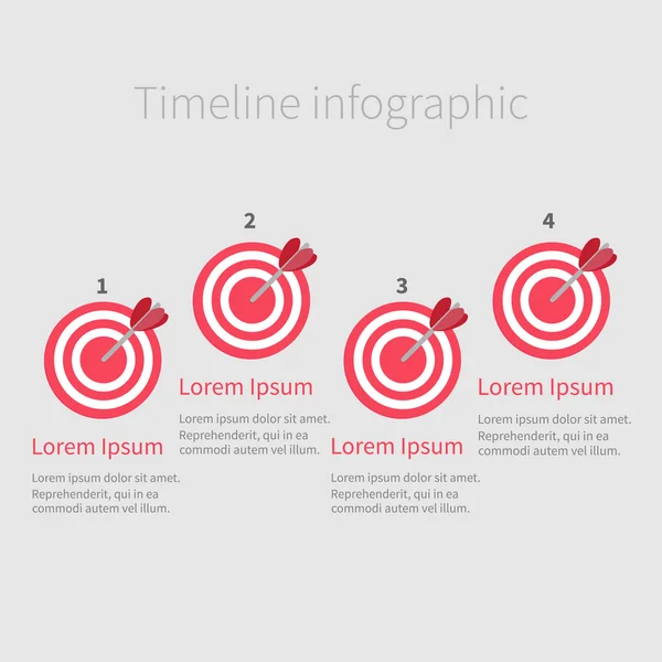 Dört adım Infographic kronolojisi — Stok Vektör