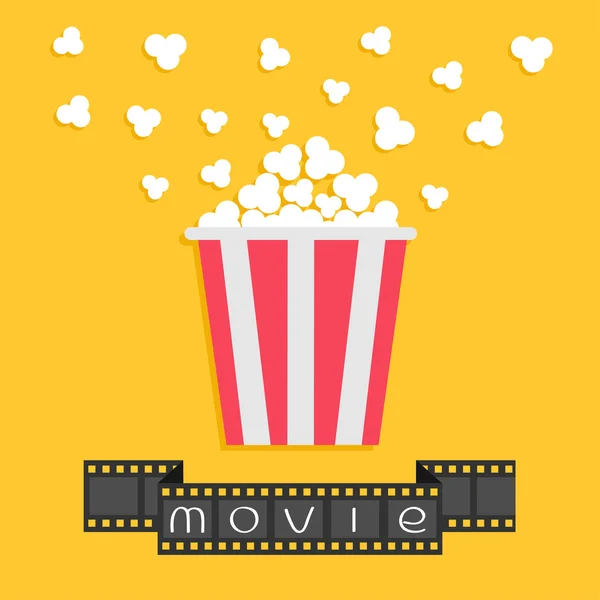 Popcorn en film strip lint — Stockvector