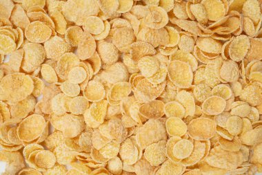corn flakes background top view