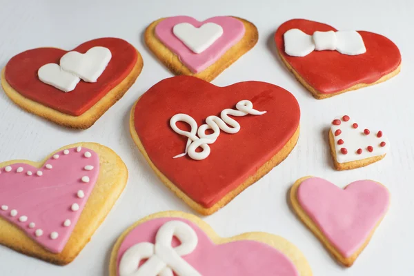 Biscotti a forma di cuore — Foto Stock