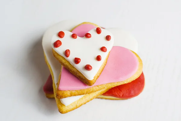 Biscotti a forma di cuore — Foto Stock