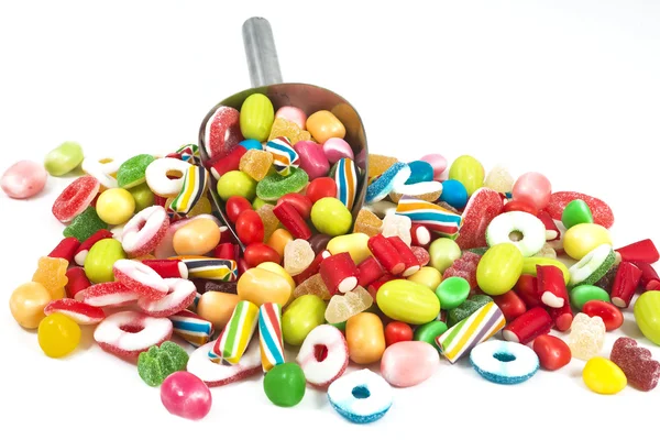 Beyaz arka plan şekerler