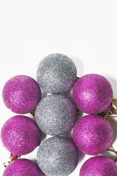 Rózsaszín és ezüst karácsonyi háttér — Stock Fotó