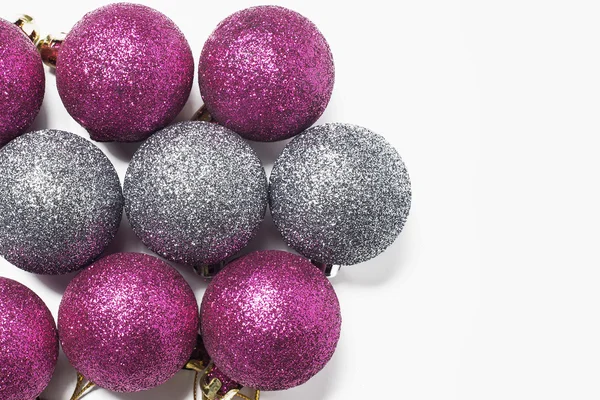 Vánoční ozdoba stříbrné a fialové — Stock fotografie