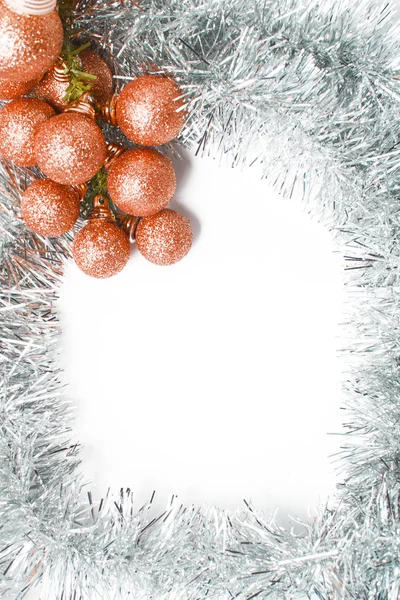 赤と銀のクリスマス背景 — ストック写真