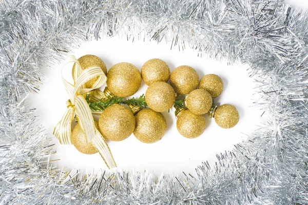 Christmas ornament silver och guld — Stockfoto