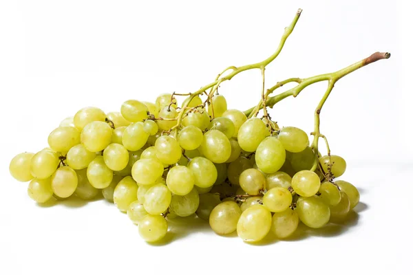 Uvas brancas sobre fundo branco — Fotografia de Stock