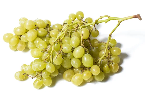 Uvas brancas sobre fundo branco — Fotografia de Stock