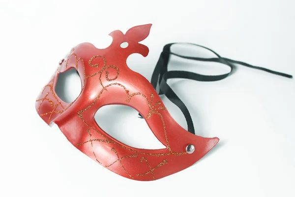 白地に赤のカーニバル マスク — ストック写真