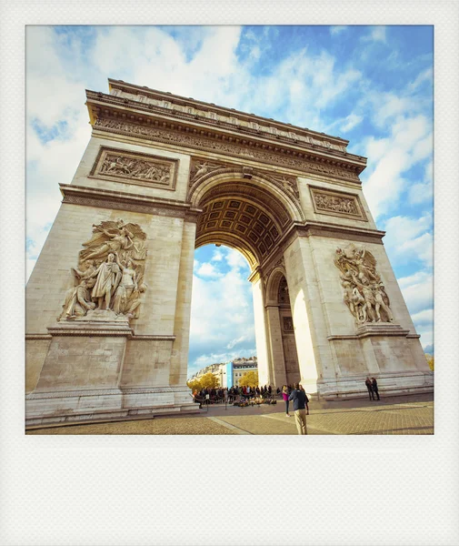 Instant photo of Arch of Triumph in Paris — Stock Photo, Image