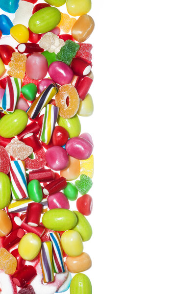 Group of jelly beans with space to insert text