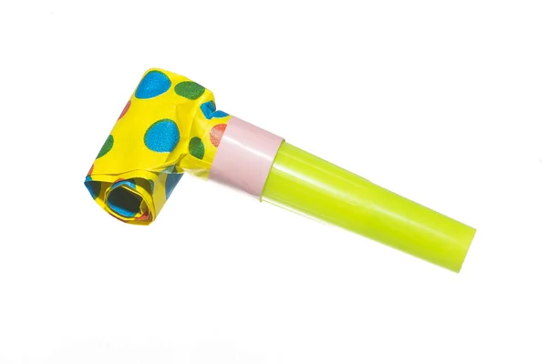 Party blower on white background — Stock Photo, Image