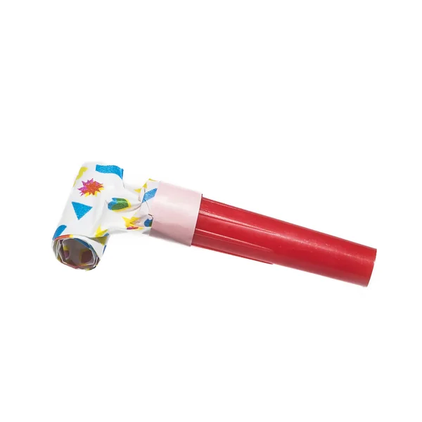 Party blower on white background — Stock Photo, Image