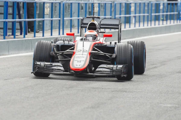 Formuła 1 2015: Jenson Button — Zdjęcie stockowe