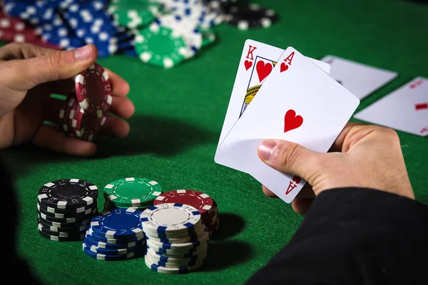 Adam iki as ve Kral ile Casino — Stok fotoğraf