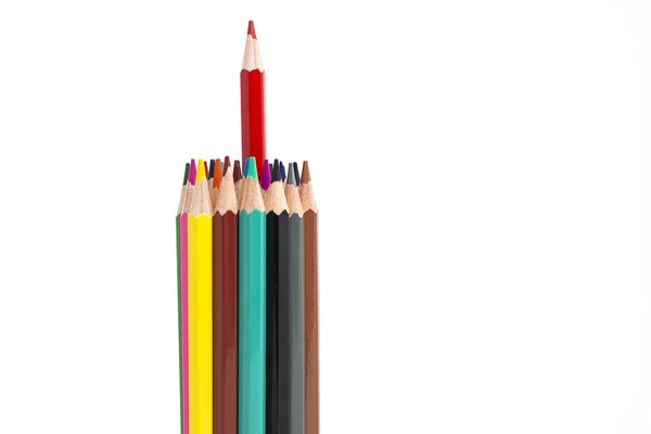 Ομάδα χρωματιστά μολύβια σε άσπρο φόντο — Φωτογραφία Αρχείου