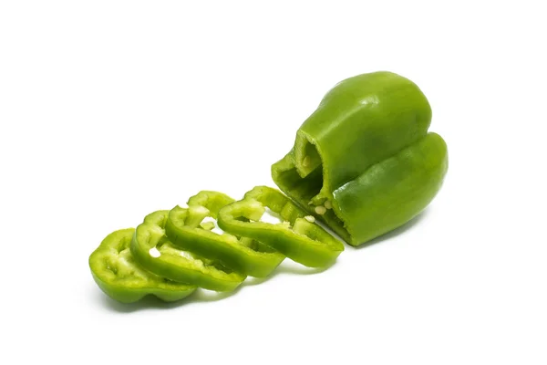 Green pepper on white background — Stock Photo, Image