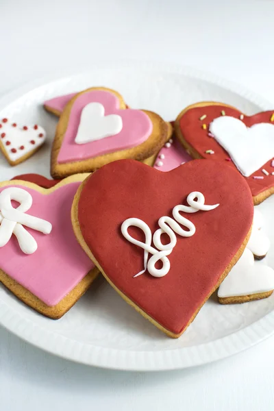 Biscotti a forma di cuore — Foto Stock