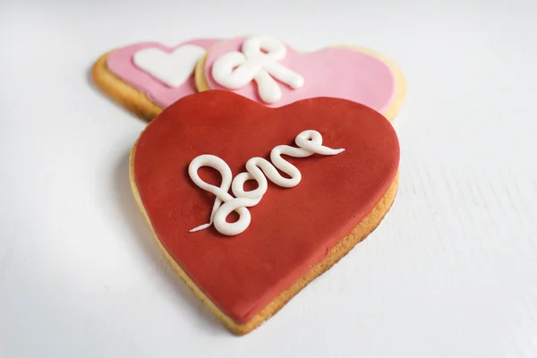 Cookies em forma de coração — Fotografia de Stock