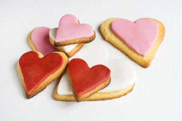 Sušenky ve tvaru srdce — Stock fotografie