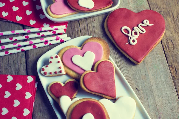 Biscotti a forma di cuore — Foto Stock