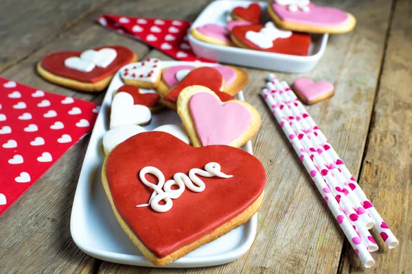Kalp şekilli kurabiye — Stok fotoğraf