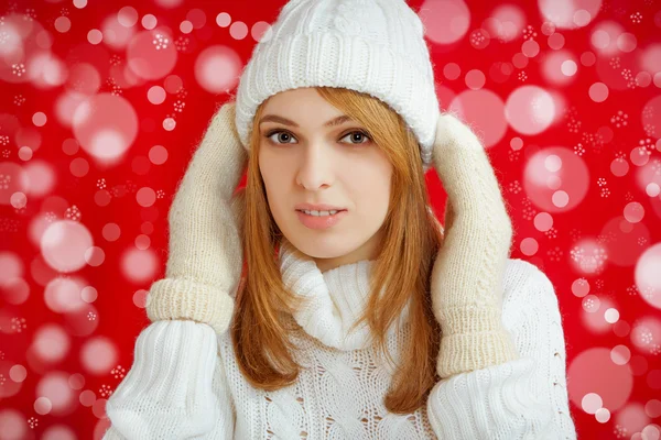 Inverno menina beleza — Fotografia de Stock