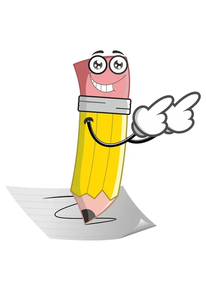 Pencil and book cartoon | Pencil and book cartoon character — Stock ...