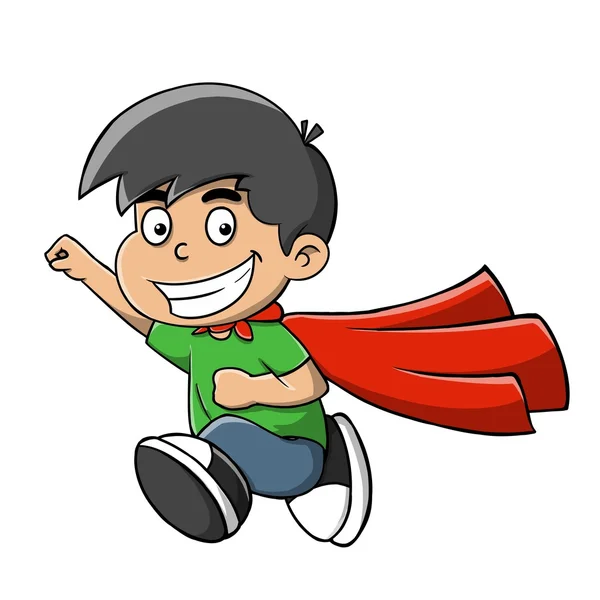Маленький хлопчик, який хоче бути супергероєм — стокове фото