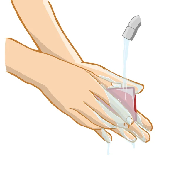 Lavarse las manos con jabón Imagen de archivo