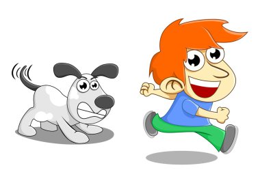 köpek chase çocuk