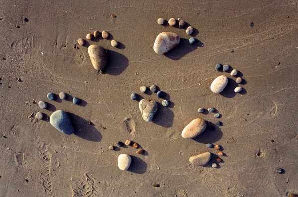 Ayak, çakıl, kum, sanat, plaj — Stok fotoğraf