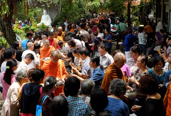 Asia monks on Buddha's birthday celebration — Stock Photo, Image