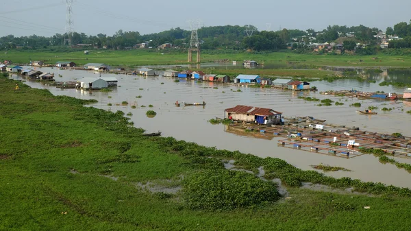 Fish farming at La Nga  river — Stock Photo, Image