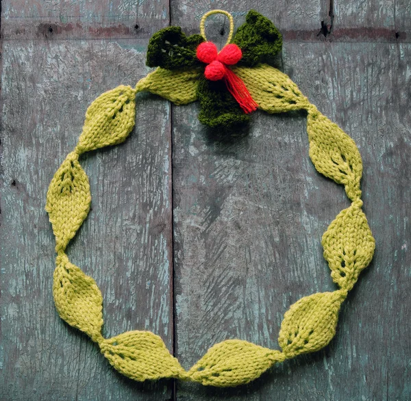 Diy Christmas wreath, Xmas holiday — Stock Photo, Image
