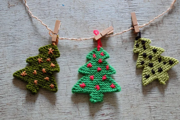 Albero di Natale lavorato a maglia, Albero di Natale — Foto Stock