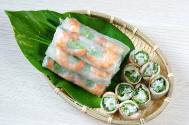 Vietnamca gıda, goi cuon, salata rulo