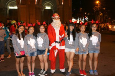 genç kız, Santa Claus, Noel gecesi
