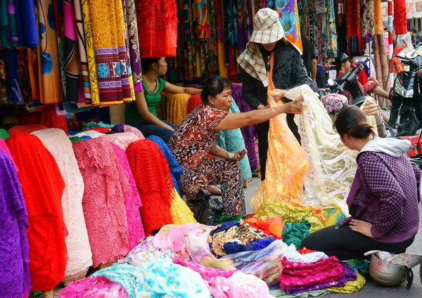 Asya kumaş pazarı — Stok fotoğraf